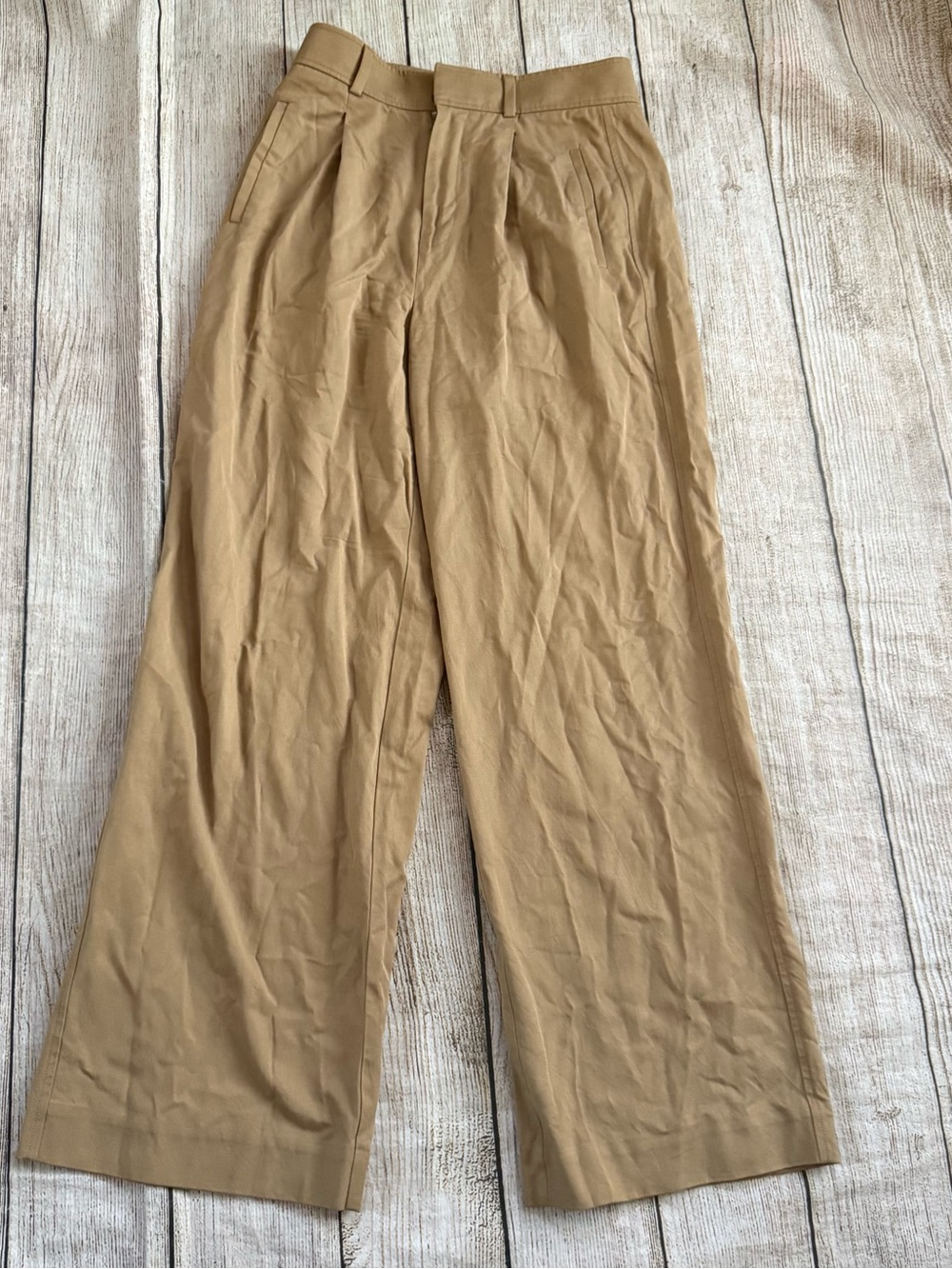 Everlane The Way-High Drape Pant Brown Size 4R TENCEL Wide Leg High Rise